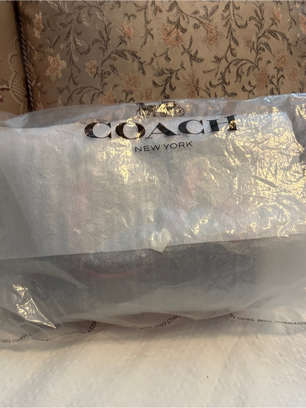 Coach Brown Signature Alice Tote with Brown/Watermelon Pink Trim and Wallet set - Picture 9 of 11